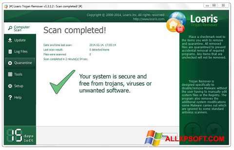 Zrzut ekranu Loaris Trojan Remover na Windows XP
