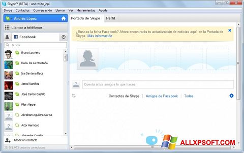 Zrzut ekranu Skype Beta na Windows XP