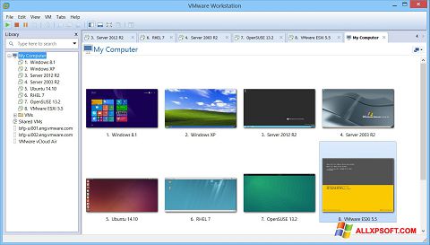 Zrzut ekranu VMware Workstation na Windows XP