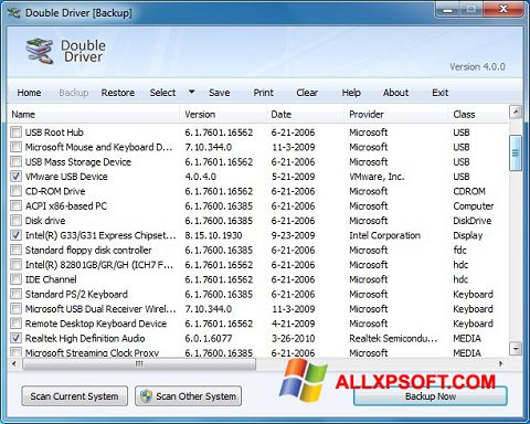 Zrzut ekranu Double Driver na Windows XP