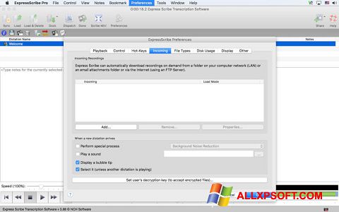 Zrzut ekranu Express Scribe na Windows XP