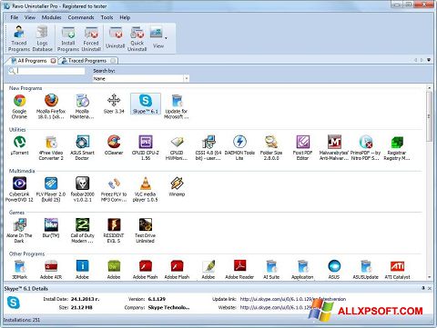 Zrzut ekranu Revo Uninstaller na Windows XP
