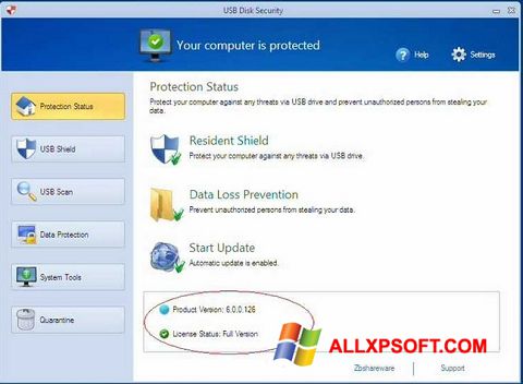 Zrzut ekranu USB Disk Security na Windows XP