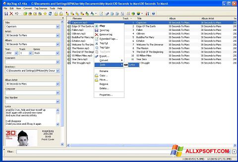 Zrzut ekranu Mp3tag na Windows XP
