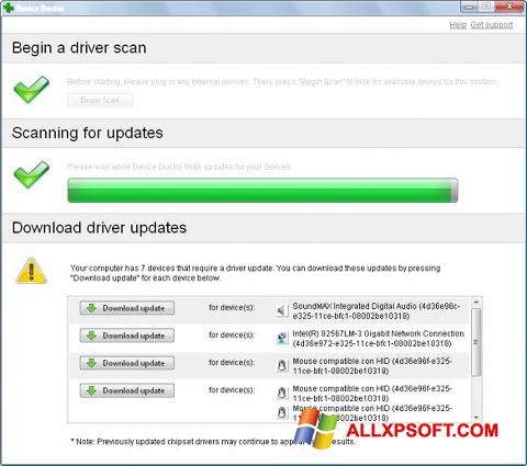Zrzut ekranu Device Doctor na Windows XP