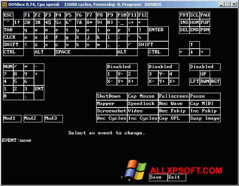 Zrzut ekranu DOSBox na Windows XP