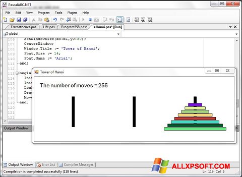 Zrzut ekranu Pascal ABC na Windows XP