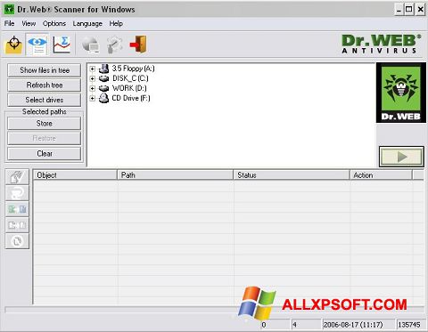 Zrzut ekranu Dr.Web CureIt na Windows XP