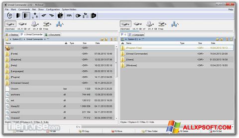 Zrzut ekranu Unreal Commander na Windows XP