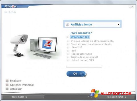 Zrzut ekranu PrivaZer na Windows XP