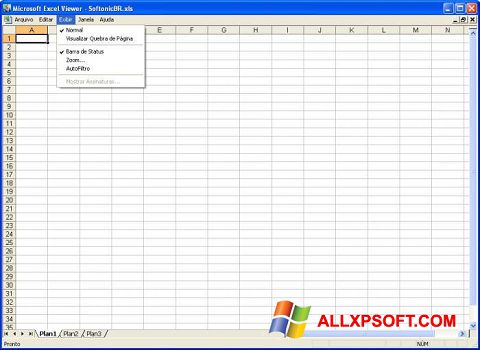 Zrzut ekranu Excel Viewer na Windows XP