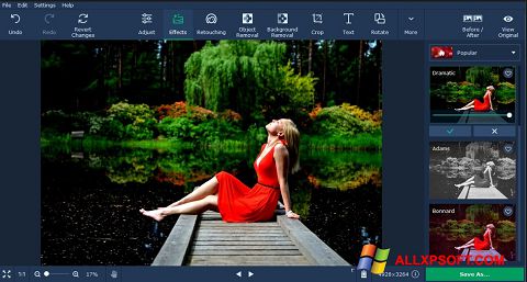 Zrzut ekranu Movavi Photo Editor na Windows XP