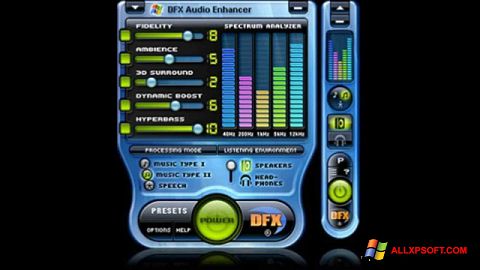 Zrzut ekranu DFX Audio Enhancer na Windows XP