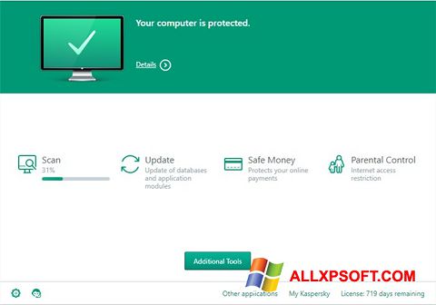 Zrzut ekranu Kaspersky Total Security na Windows XP