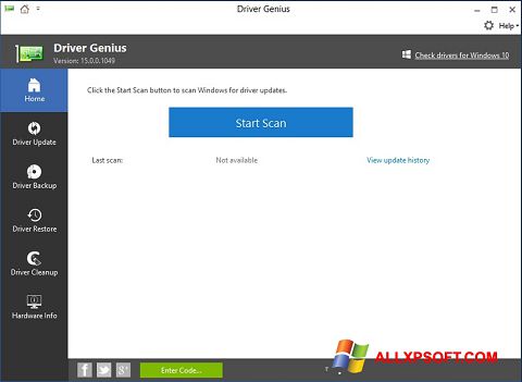 Zrzut ekranu DriverScanner na Windows XP