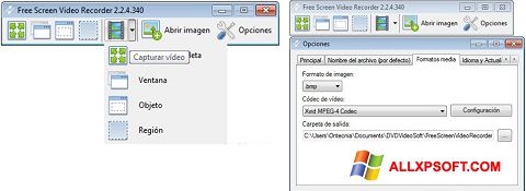 Zrzut ekranu Free Screen Video Recorder na Windows XP