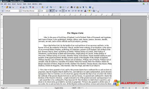 Zrzut ekranu OpenOffice na Windows XP