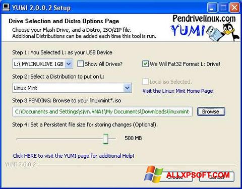 Zrzut ekranu YUMI na Windows XP