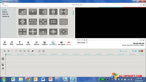 Zrzut ekranu Wondershare Filmora na Windows XP