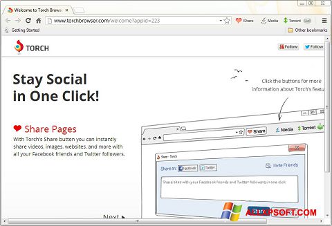 Zrzut ekranu Torch Browser na Windows XP