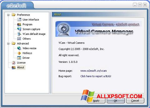 Zrzut ekranu VCam na Windows XP