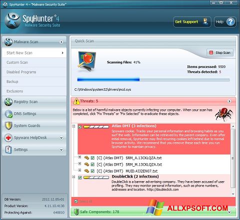Zrzut ekranu SpyHunter na Windows XP