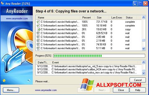 Zrzut ekranu AnyReader na Windows XP
